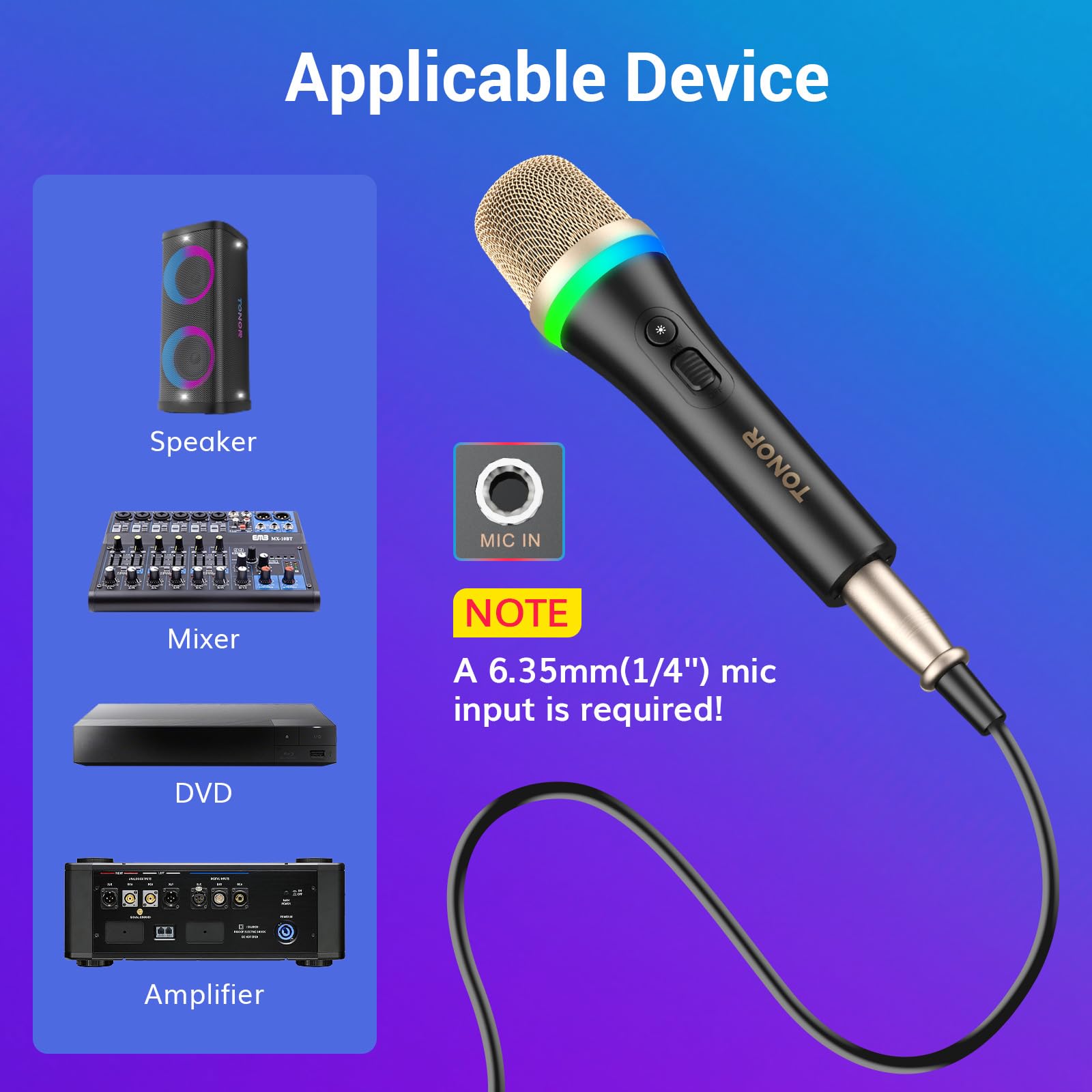 Amazon.co.jp: TONOR ダイナミックマイク（6.35mmプラグ 長さ5M XLR
